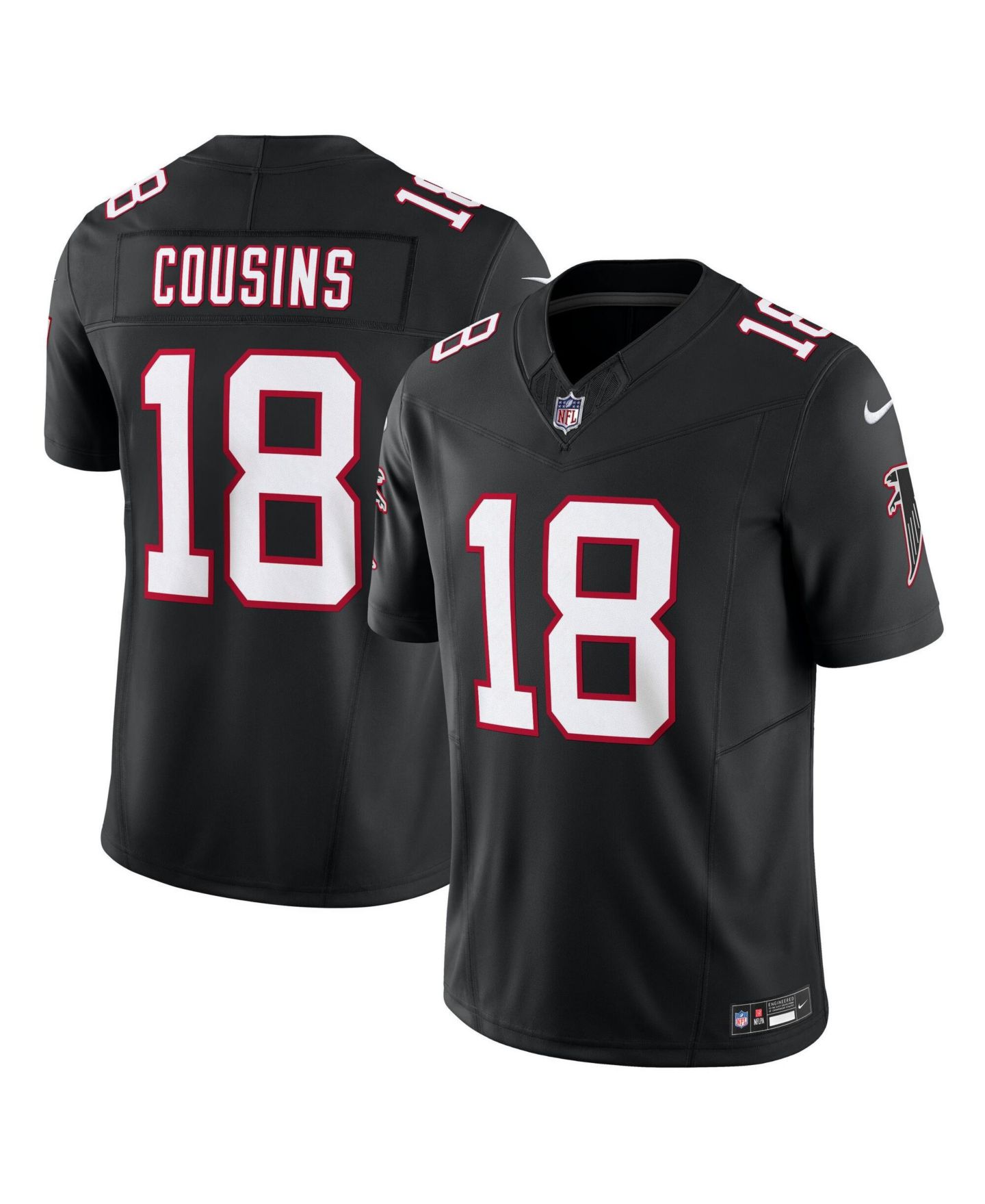 Мужской топ Nike Kirk Cousins Black Atlanta Falcons Vapor F.U.S.E. Limited Jersey — фото 6