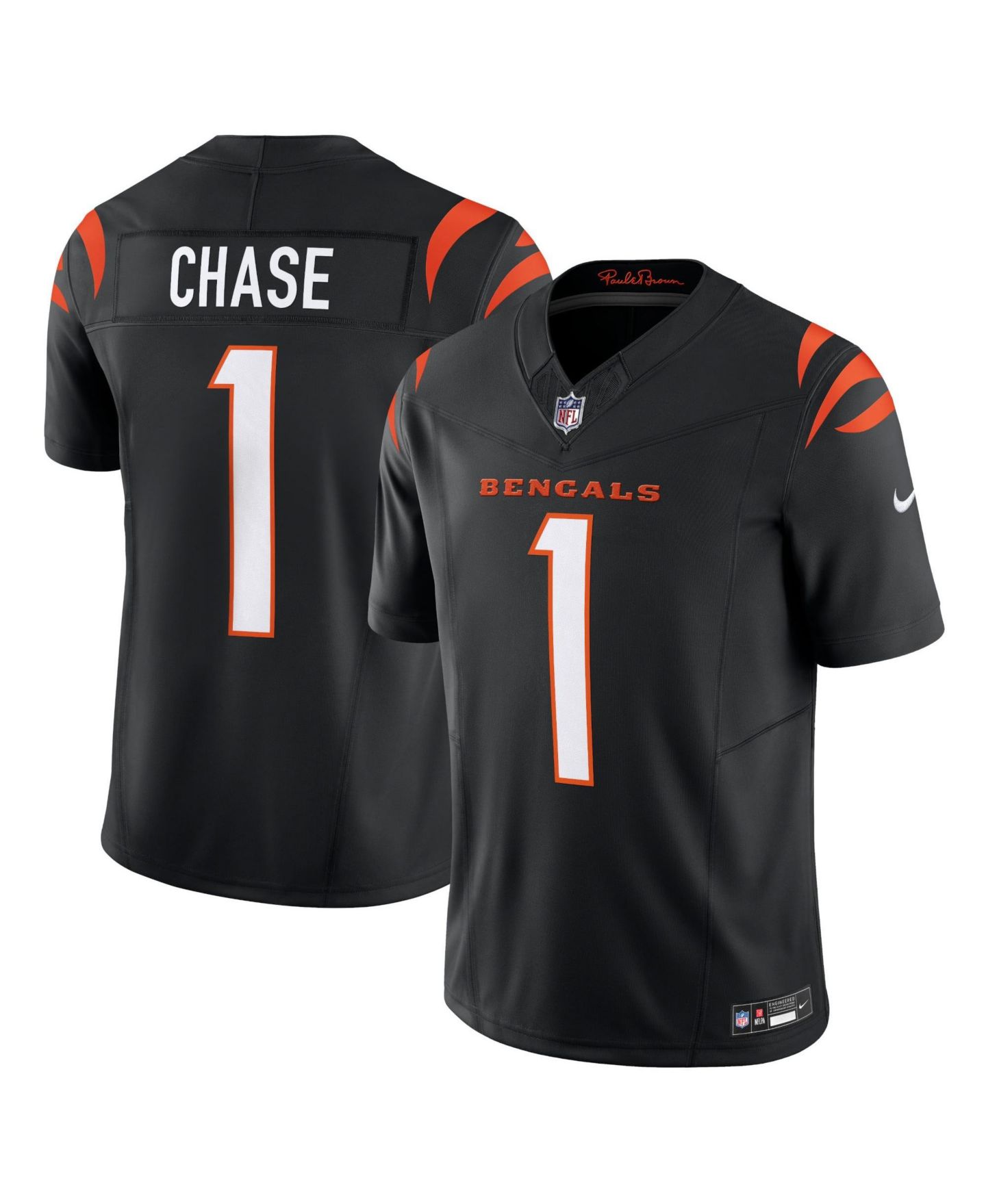 Мужской топ Nike Ja'Marr Chase Black Cincinnati Bengals Vapor F.U.S.E. Limited Jersey — фото 6