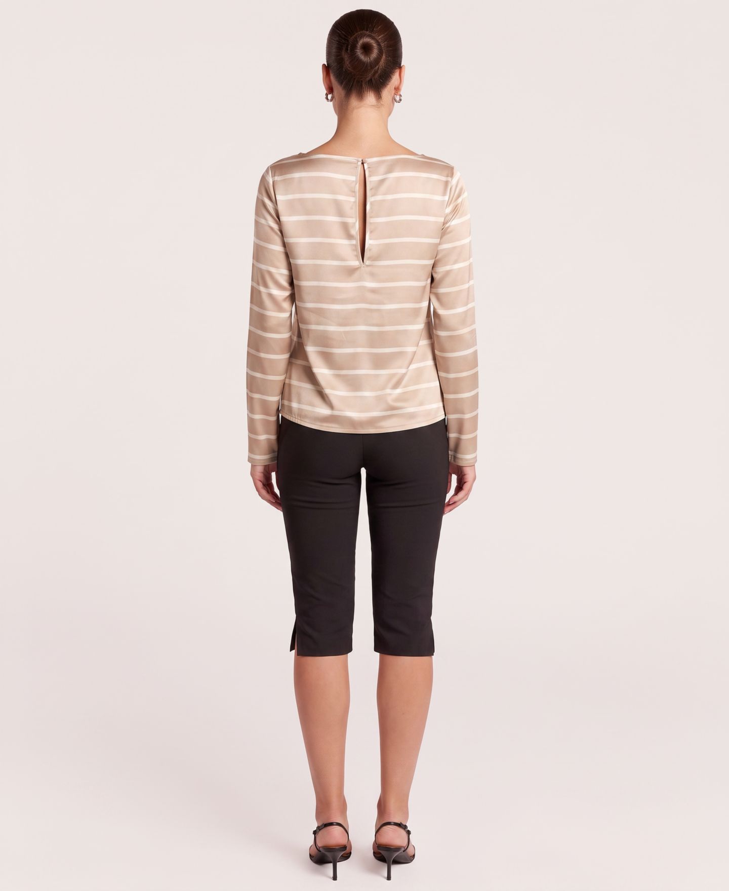 Женская блузка 4th & Reckless Leroy Stripe Boat-Neck Long-Sleeve, цвет: Бежевый — фото 4