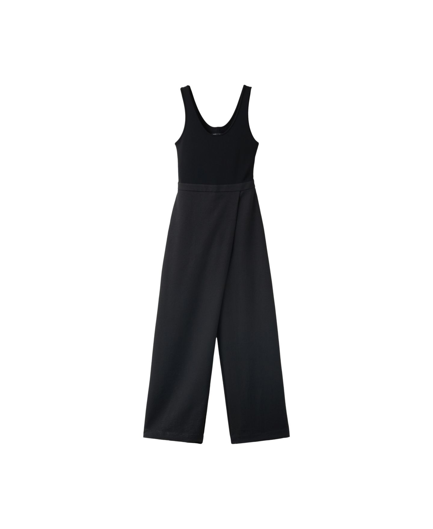 Женский комбинезон MANGO Scoop Neck Sleeveless Wide-Leg Jumpsuit, цвет: Чёрный — фото 1
