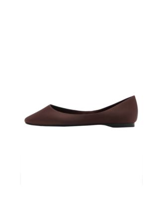 Women's Square-Toe Satin Ballet Flats