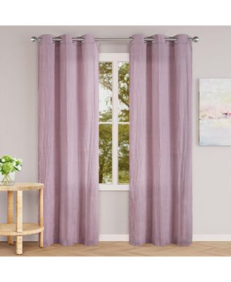 Grommet Broomstick Crush Curtains Pair
