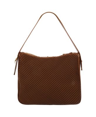 Haywood Double Zip Hobo Bag with 3D Rope Pleated Detail