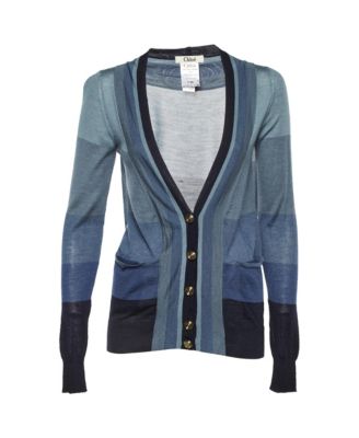 Women's Chloe Striped Cashmere and Silk V-Neck Cardigan