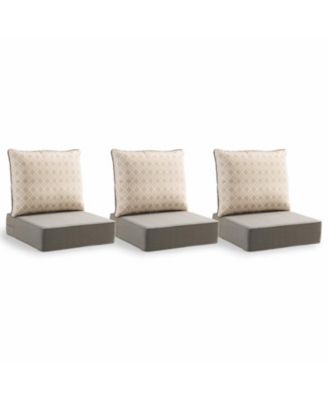 6" Thicker Outdoor Chair Cushion Set - 22 x 24 Waterproof Patio Furniture Cushions with Removable Cover