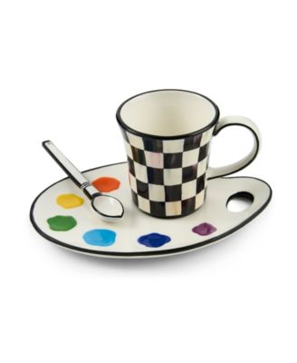 Artist Palette Mug & Saucer 2-Piece Set