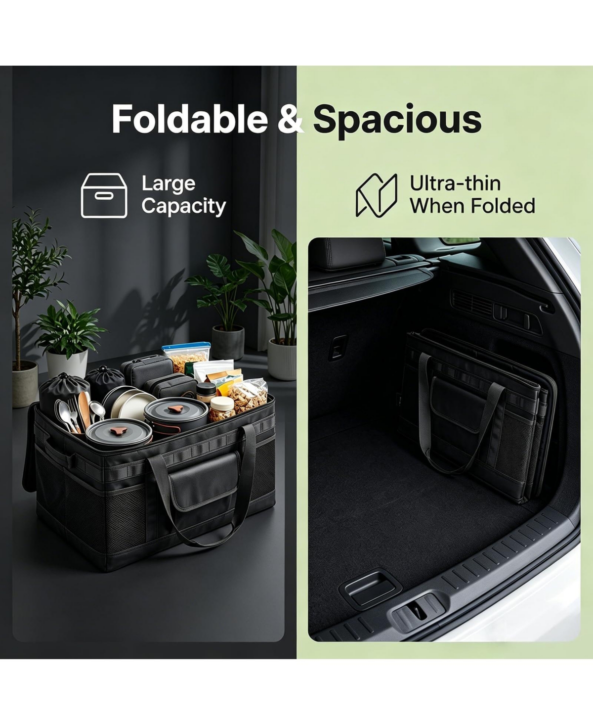 Piscifun Waterproof Foldable Camping Storage Bag Utility Tote With Axe Holder Outdoor Organizer For Hiking Picnic Bbq