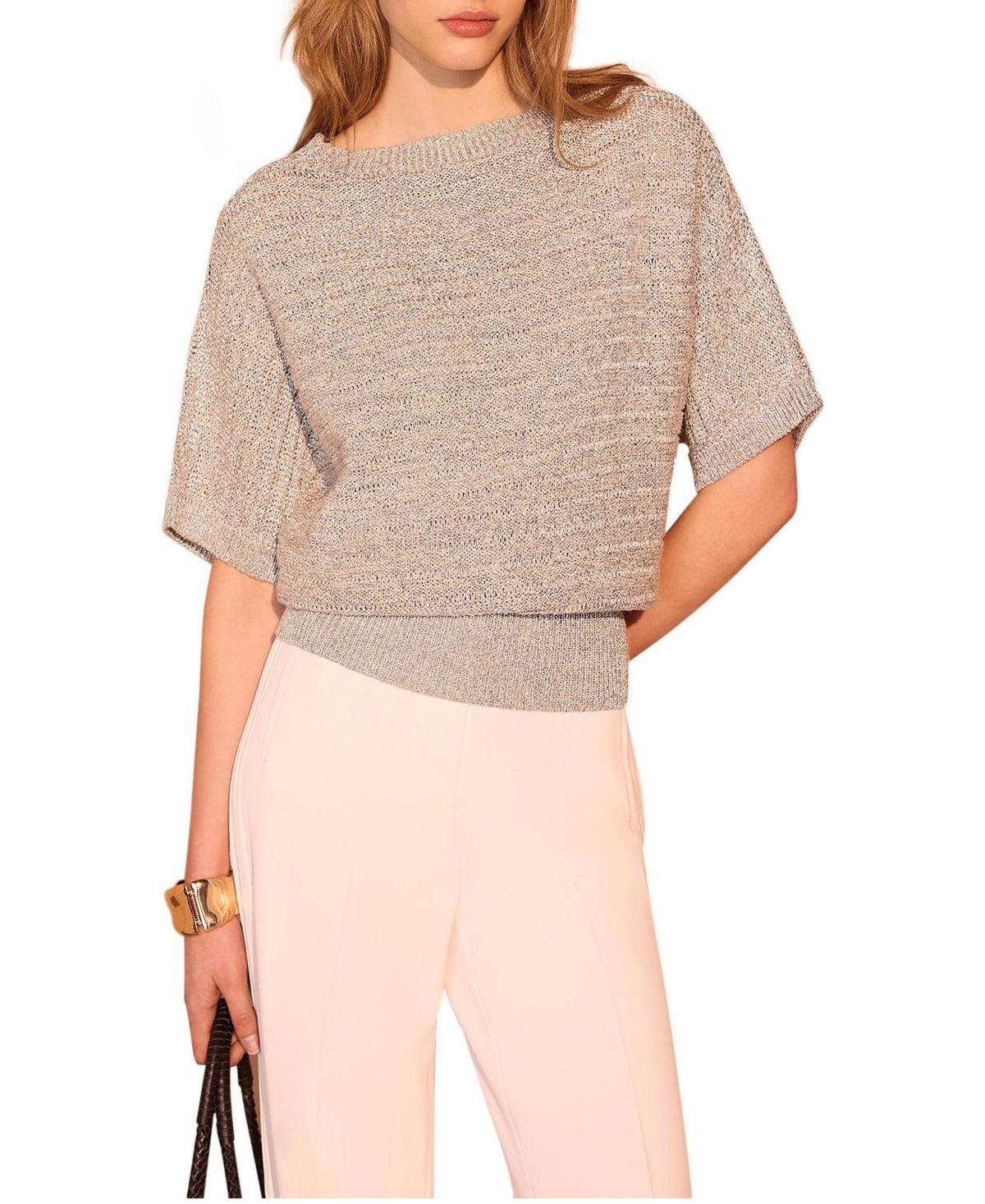Mint Velvet Women's Metallic Batwing Knit Top