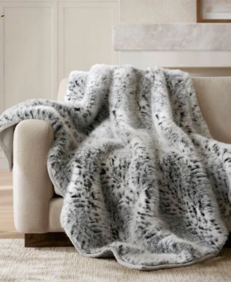 Botswana Animal Print Faux Fur Throw, 60" x 80"