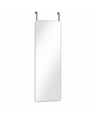 47x 16 Inch Round Full-Length Mirror Over the Door Hanging Mirror Wall Mounted Full Body Mirror Modern Vanity Mirror for Living Room Home Decor