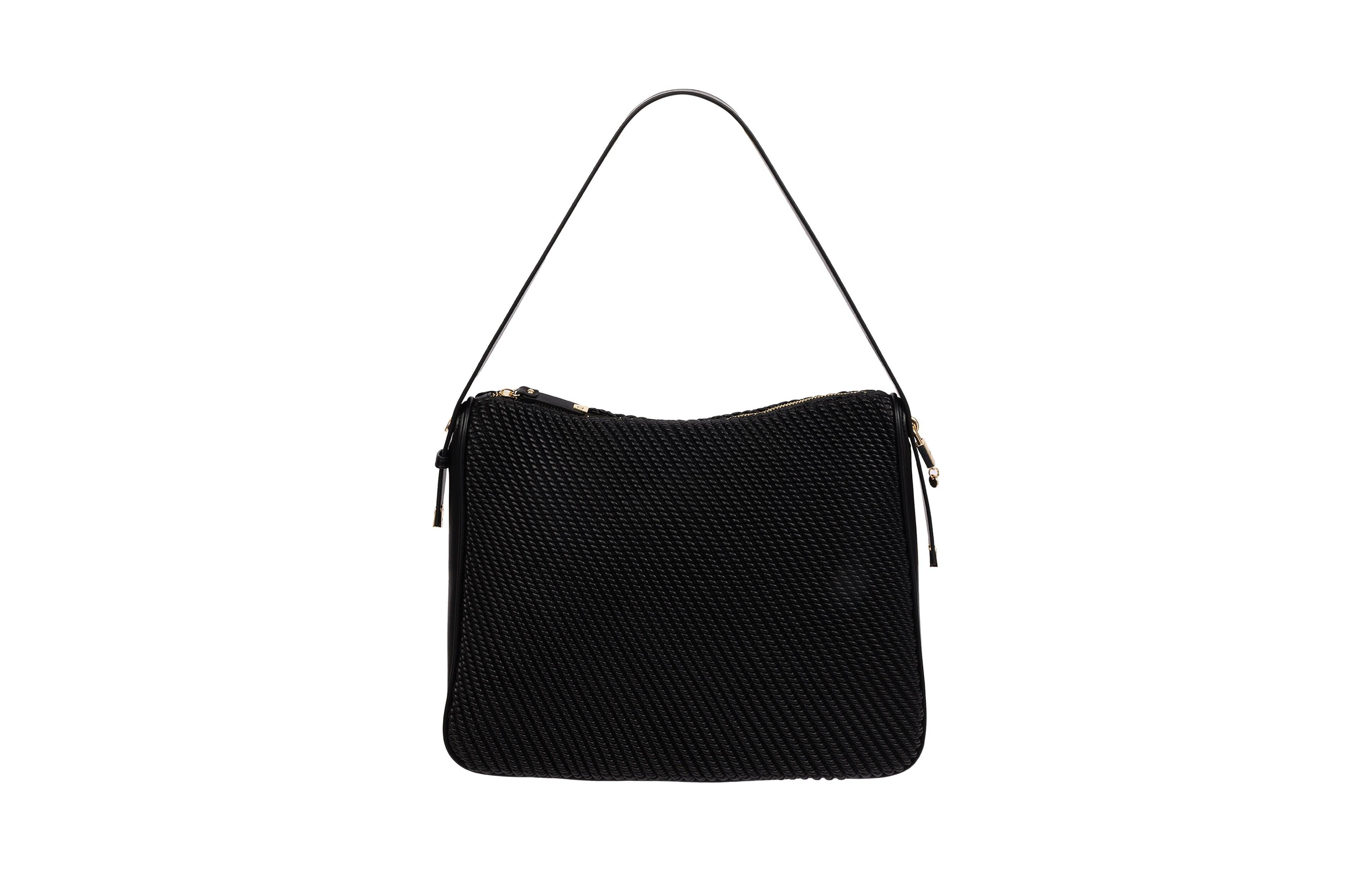 Jason Wu Haywood Double Zip Hobo Bag with 3D Rope Pleated Detail