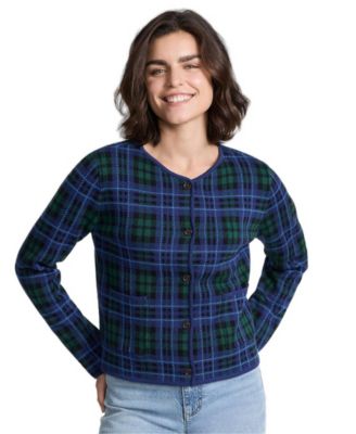 Women's Fine Gauge Cotton Jacquard Blazer Sweater
