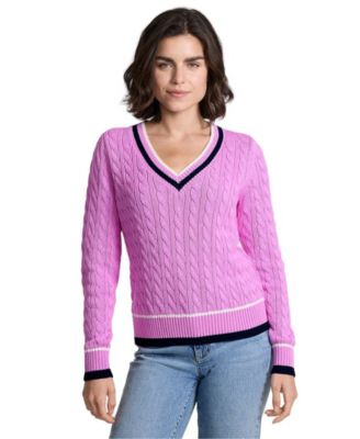 Women's Drifter Cable V-neck Sweater