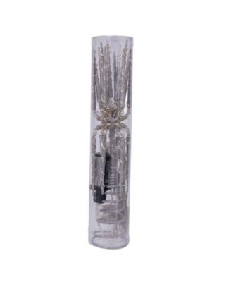 12" RGB LED Silver Glitter Starburst Tree Topper