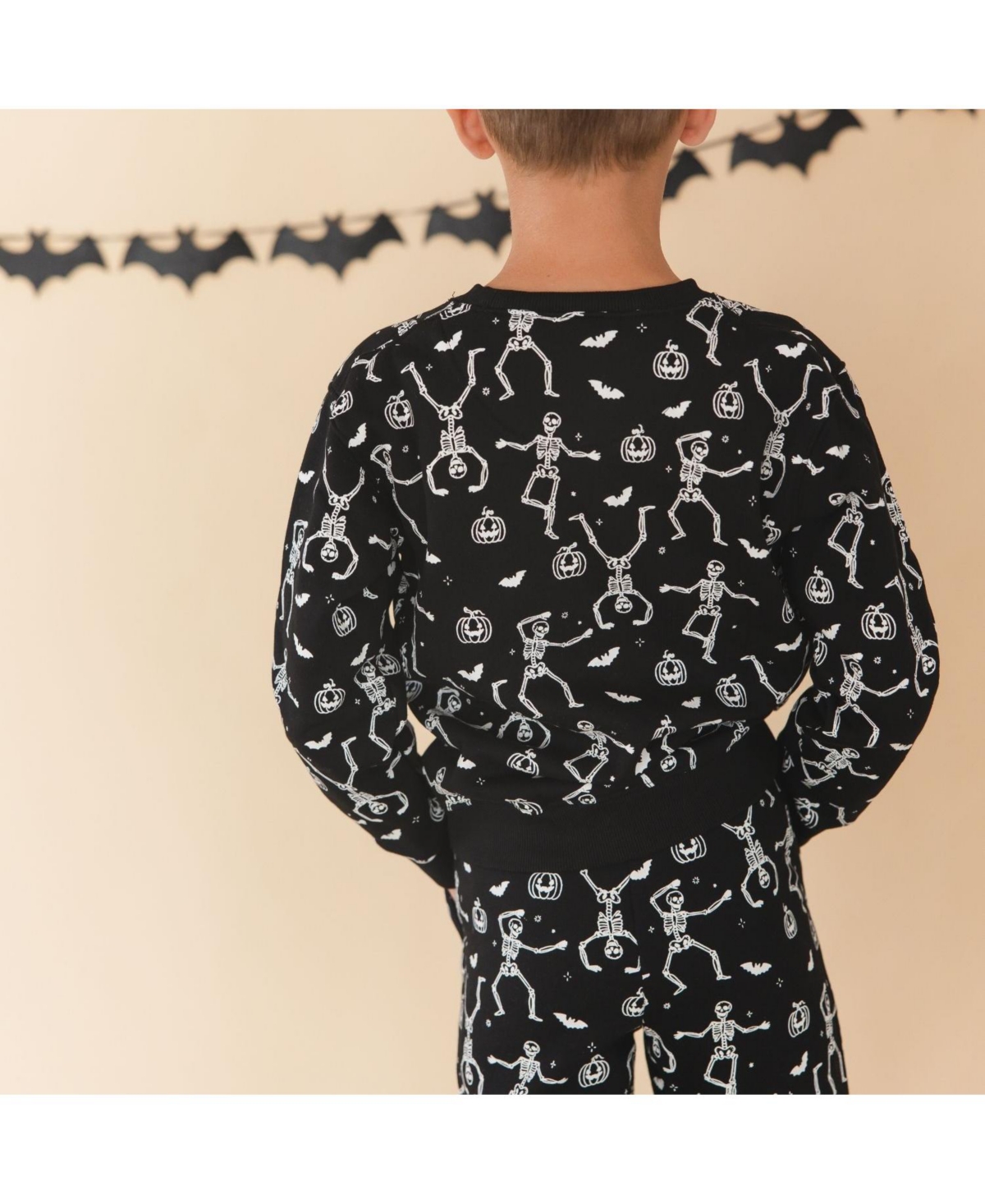 Sweet Wink Big Boys 10-12 Glow The Dark Silly Skelly Halloween Sweatshirt