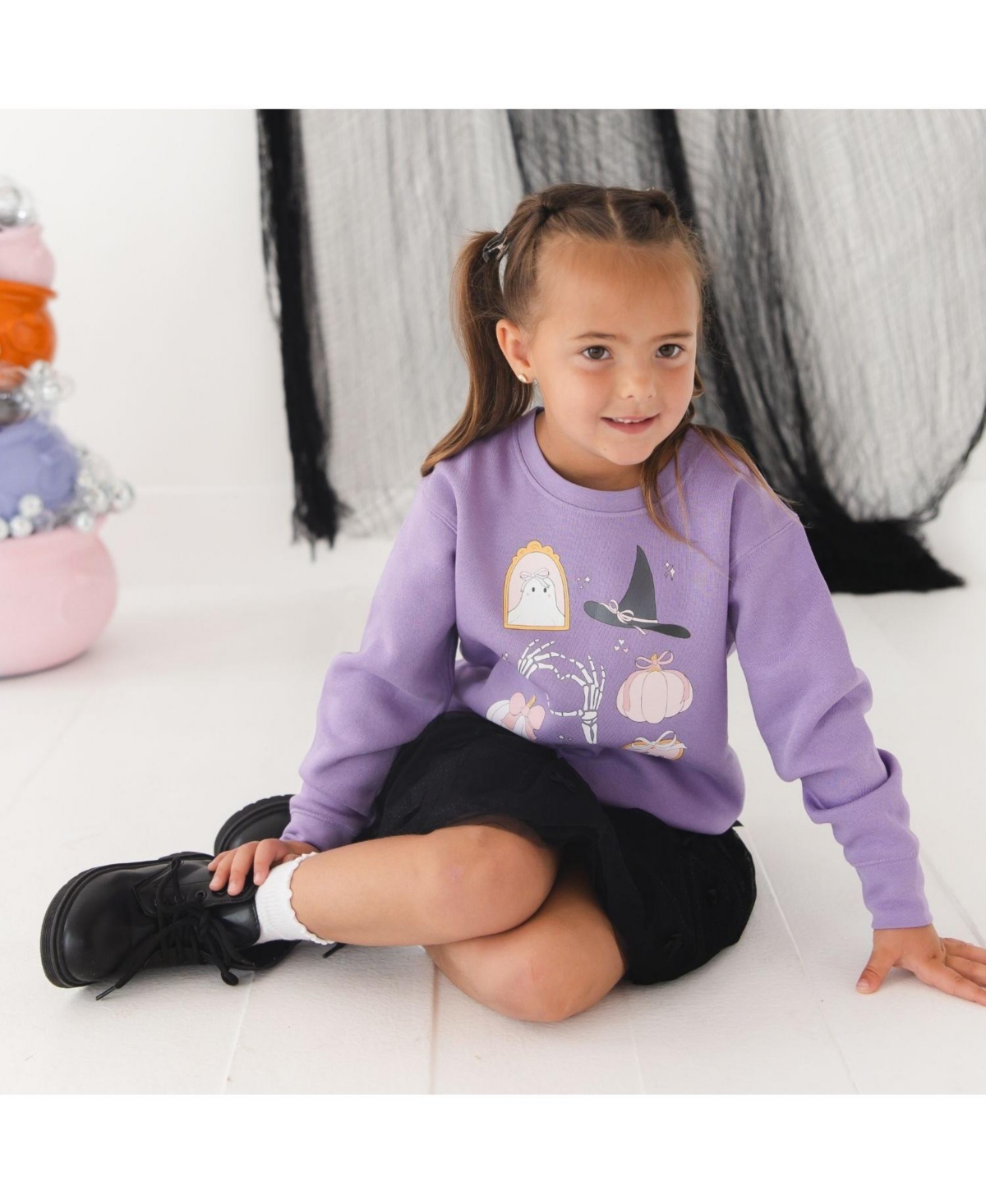 Sweet Wink Toddler Girls 2T-4T Spooky Girlie Halloween Sweatshirt