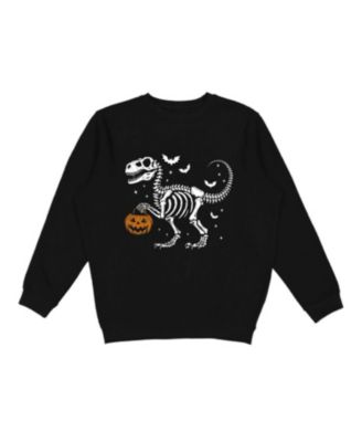 Little Boys 5-8 Dinosaur Skeleton Halloween Sweatshirt