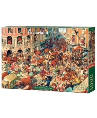 Bull Run in Pampeluna Art Collection 3000-Piece Puzzle, Ages 14+