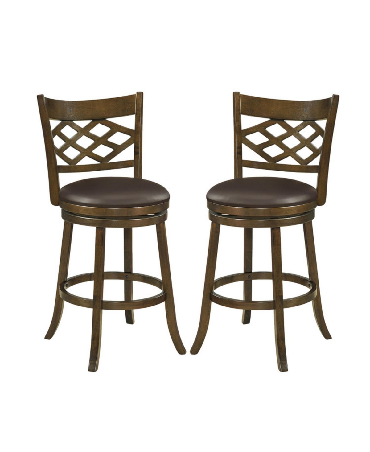 Gouun Rubber Wood Swivel Bar Stools Set of 2 with 31 Inch Seat Height