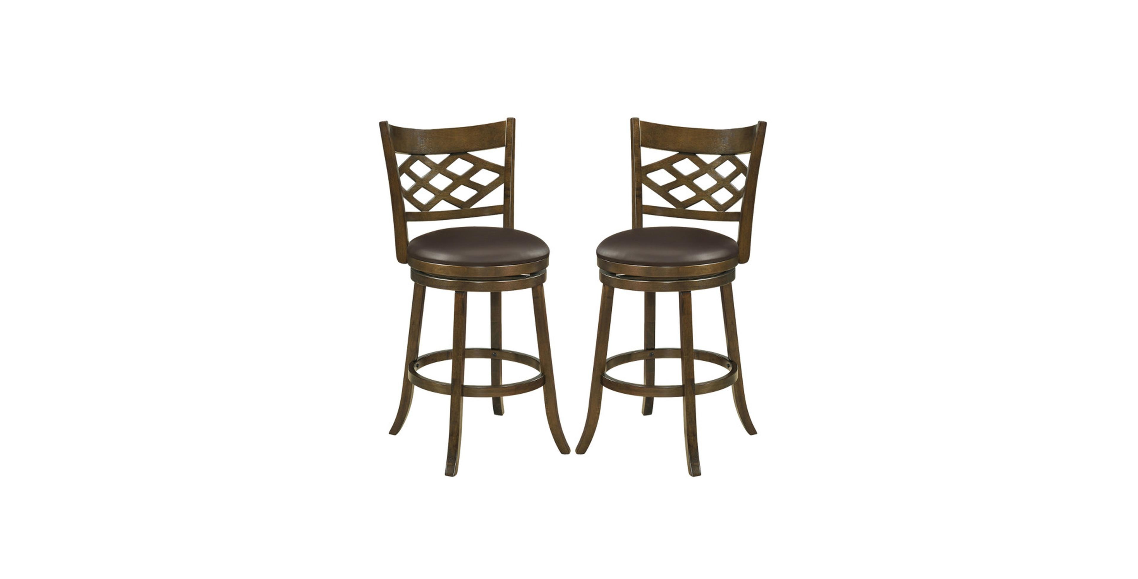 Gouun Rubber Wood Swivel Bar Stools Set of 2 with 31 Inch Seat Height