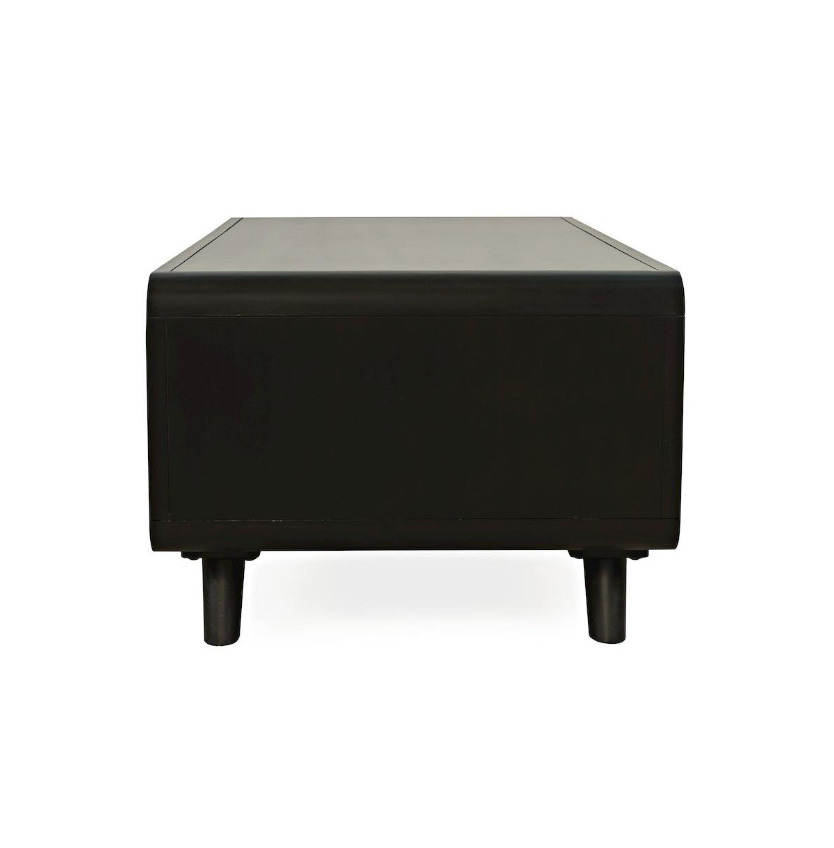 Jofran Marlowe Mid-Century Modern 48" Curved Coffee Table with Storage Drawers