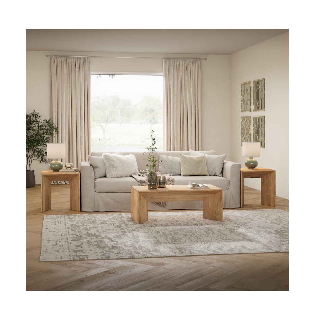 Jofran Lux Solid Wood Modern Angled End Table
