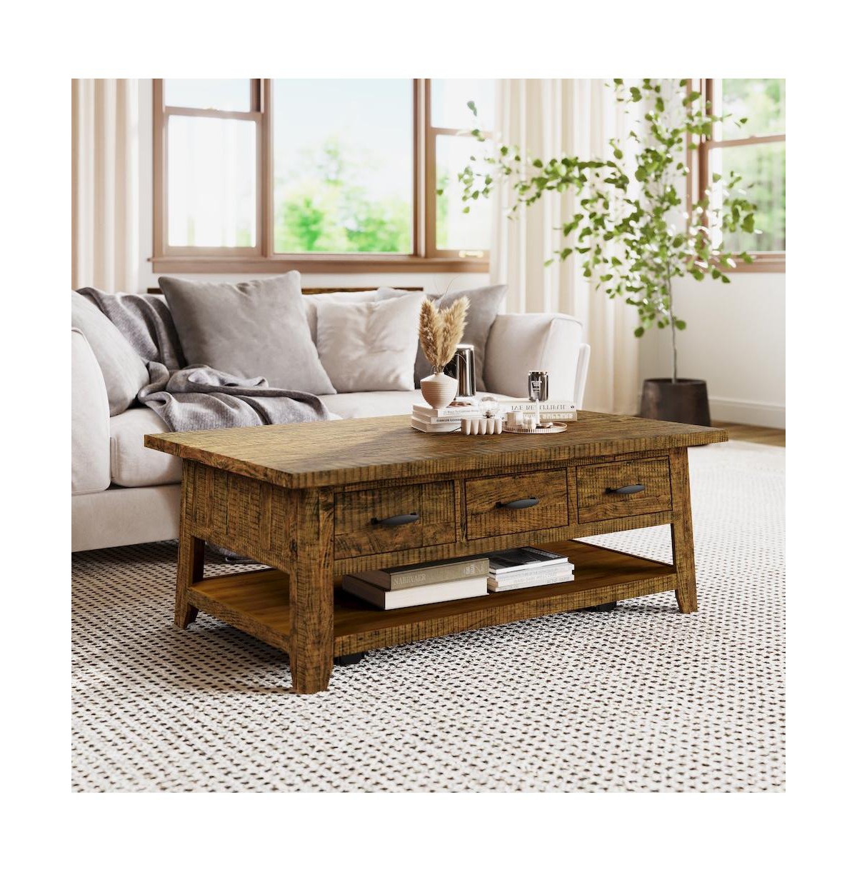 Jofran Rustic Farmhouse Solid Wood 50" Coffee Table