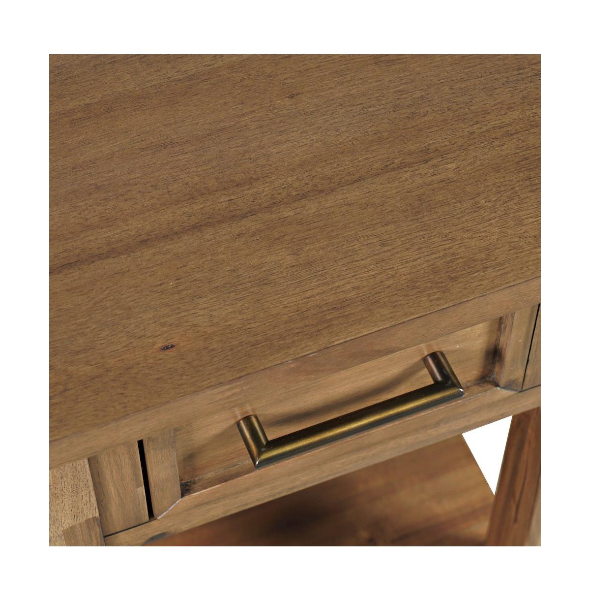 Jofran Claremont Transitional Rustic Wood Usb Charging End Table with Storage
