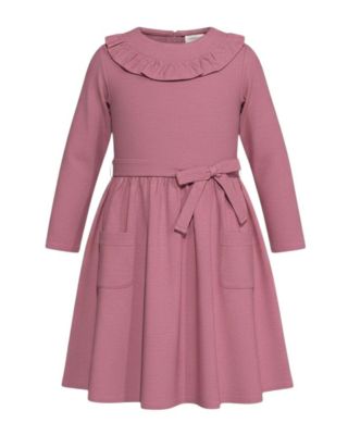 Toddler Girls' (2T-5T) Organic Ruffle Neck Knit Skater Dress