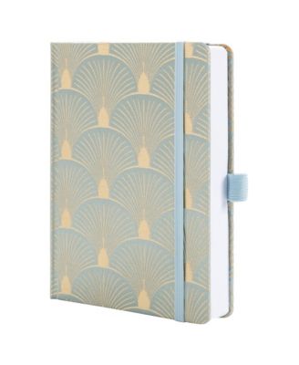 A5 Lined Fabric Journal Notebook Thick Paper Elastic Closure Pen Loop Back Pocket