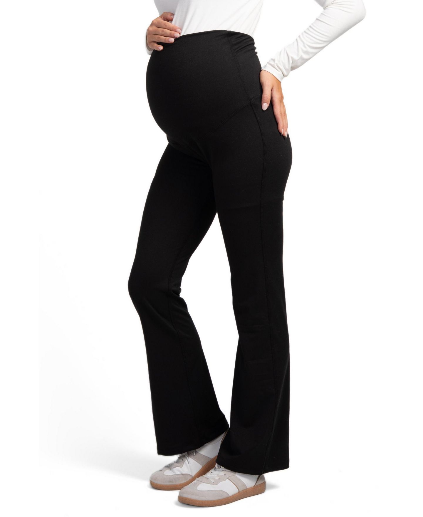 Женские брюки Hello Miz Maternity High-Rise Over-the-Belly Flare, цвет: Чёрный — фото 2