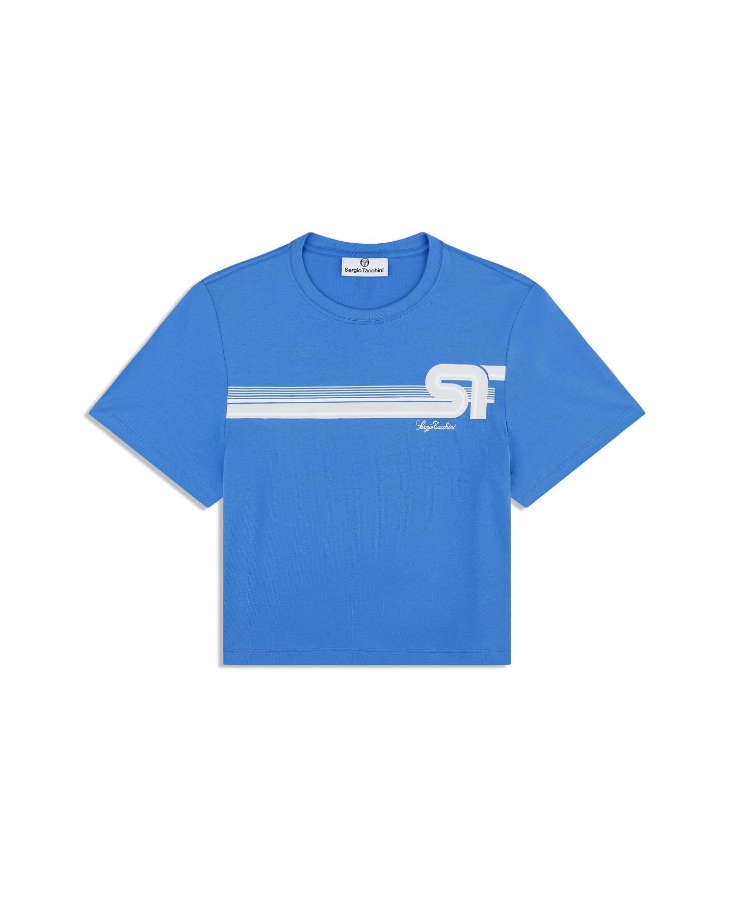 Женская футболка Sergio Tacchini Corsa Cropped Crewneck, цвет: Ultramarine — фото 5
