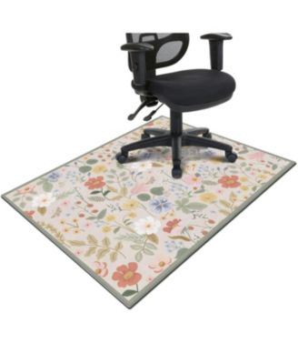 Boho Floral Desk Chair Mat Non Slip Floor Protector For Hardwood Tile