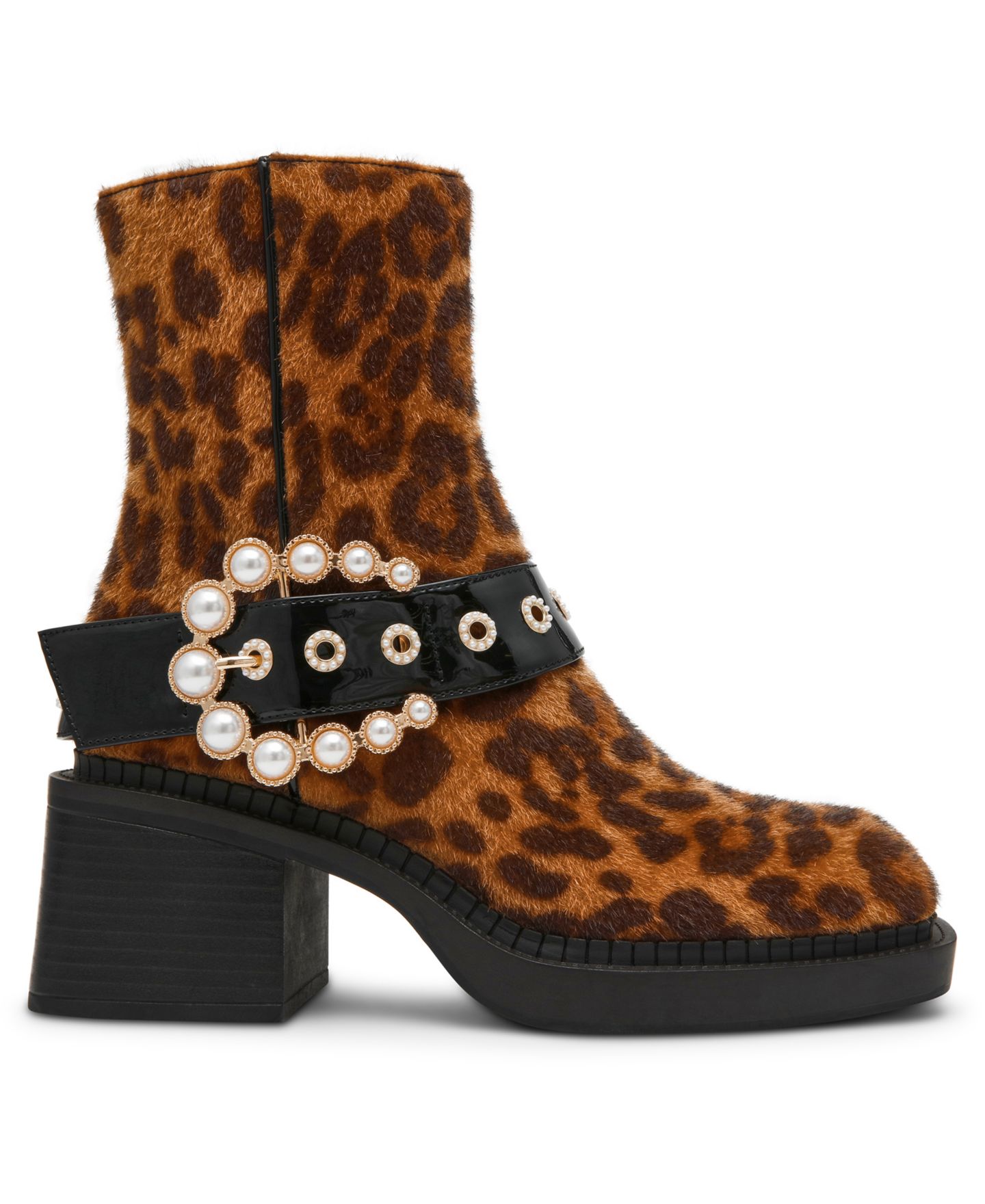 Женские ботильоны Betsey Johnson Asher с квадратным носком и ремешком с жемчугом, цвет: Леопардовый — фото 2