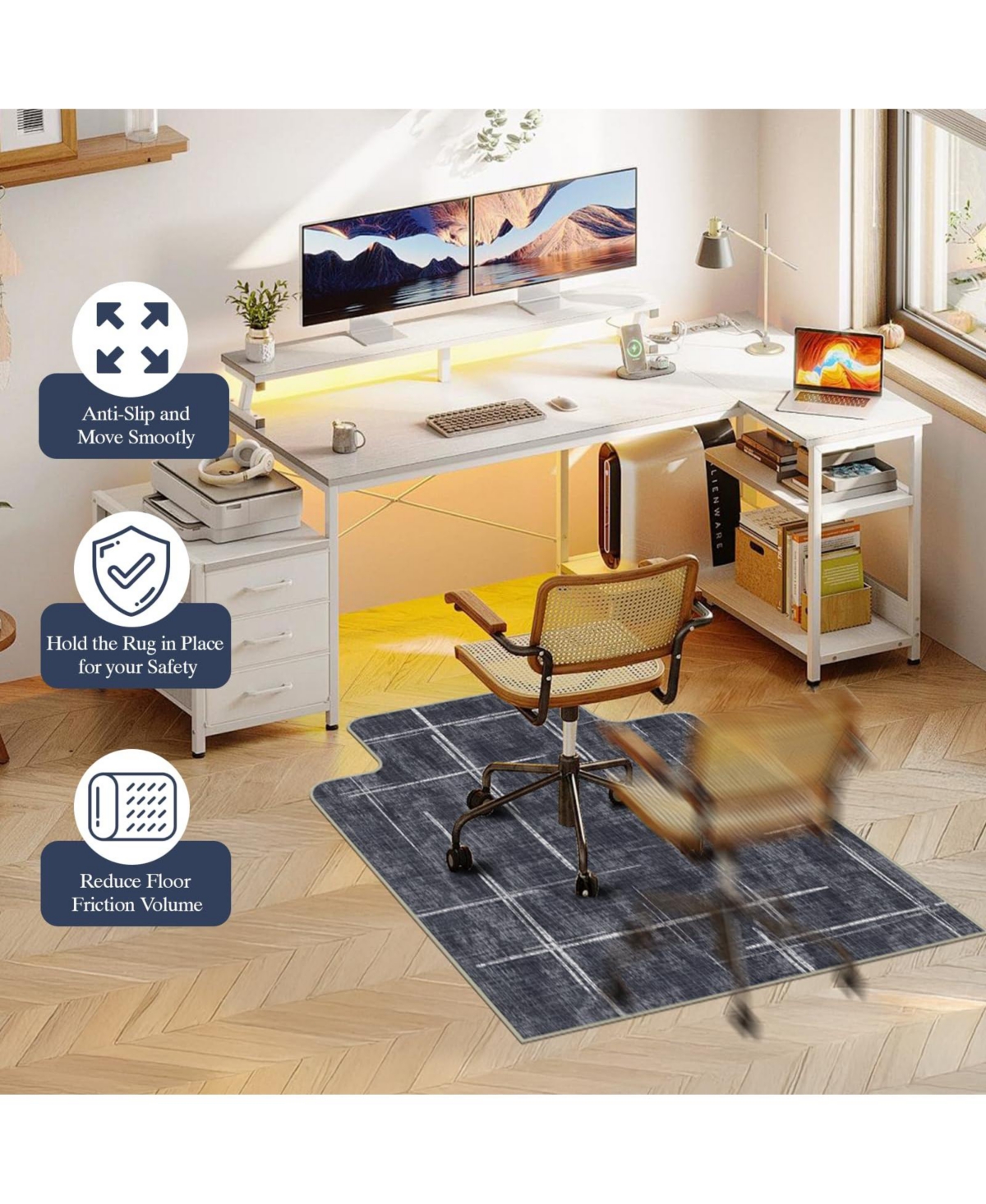 Danrong Heavy Duty Office Chair Mat For Hardwood Floors And Tile Floor Protector
