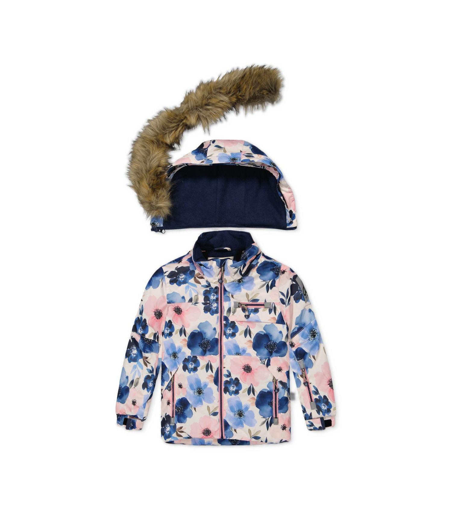 Girls' 4-16 Play Watercolor Flower Print Technical Jacket and Pants, 2-Piece Set
