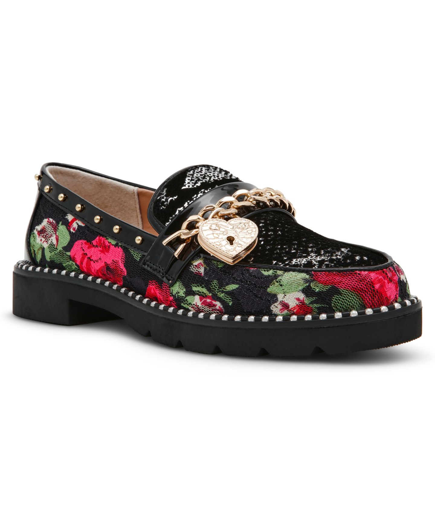Женские туфли Betsey Johnson Alfie Embellished Platform Round-Toe, цвет: Чёрный / Розовый — фото 1