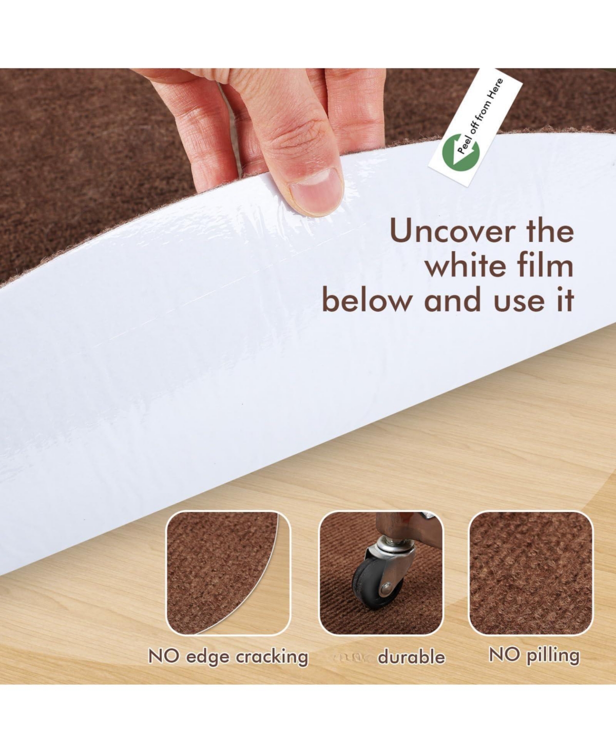 Danrong Non Slip Tpr Office Chair Floor Mat Protector For Hardwood Floors