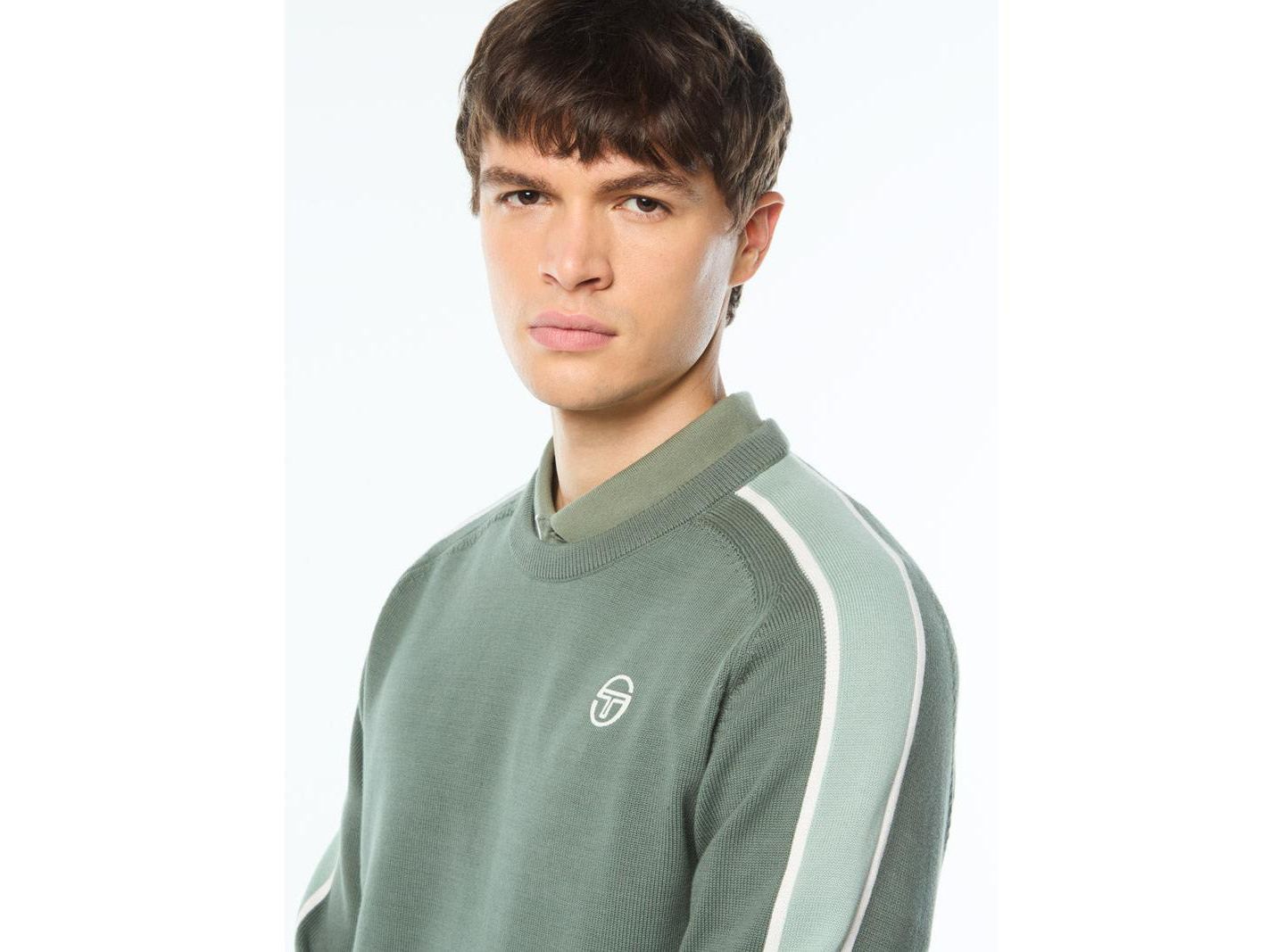 Мужской свитер Sergio Tacchini Fico Regular Fit Crewneck Long-Sleeve Sweater, цвет: Laurel Wreath — фото 4