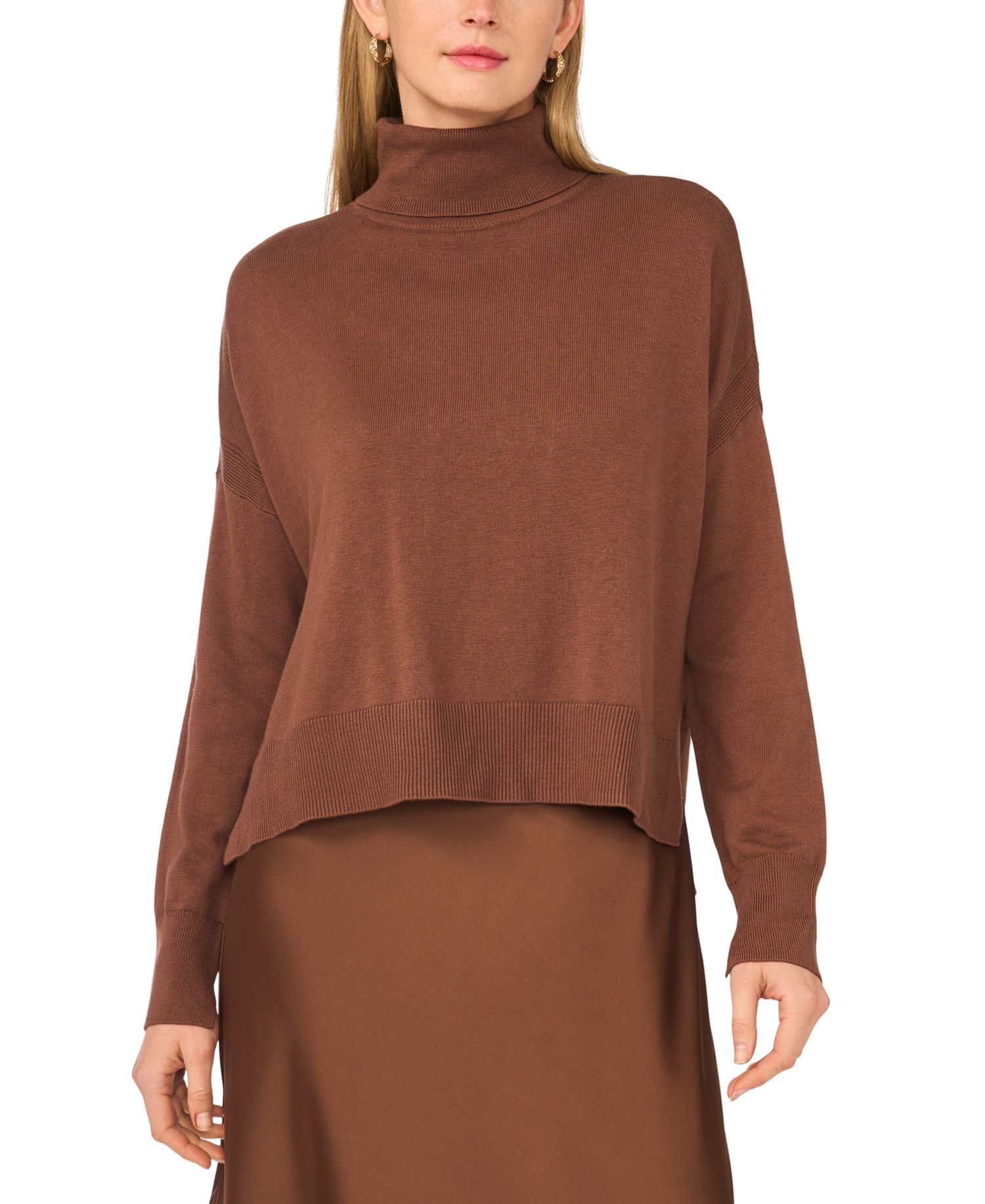 Women's Mock Neck Slip Sweater Dress