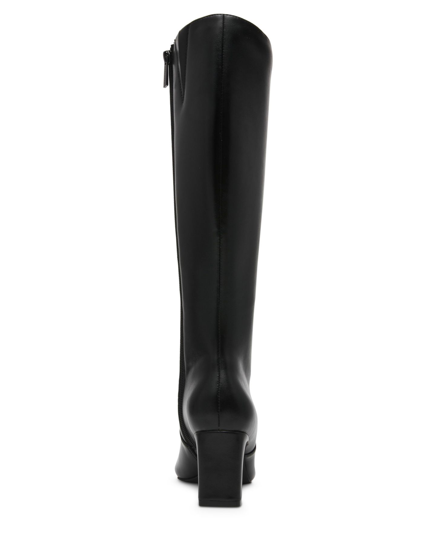 Женские ботинки Anne Klein Corbin Knee-High Square Toe, цвет: Чёрный гладкий — фото 3
