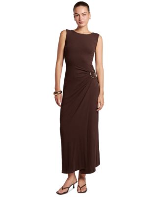 Women's Nia Ruched-Waist Boat-Neck Sleeveless Maxi Dress