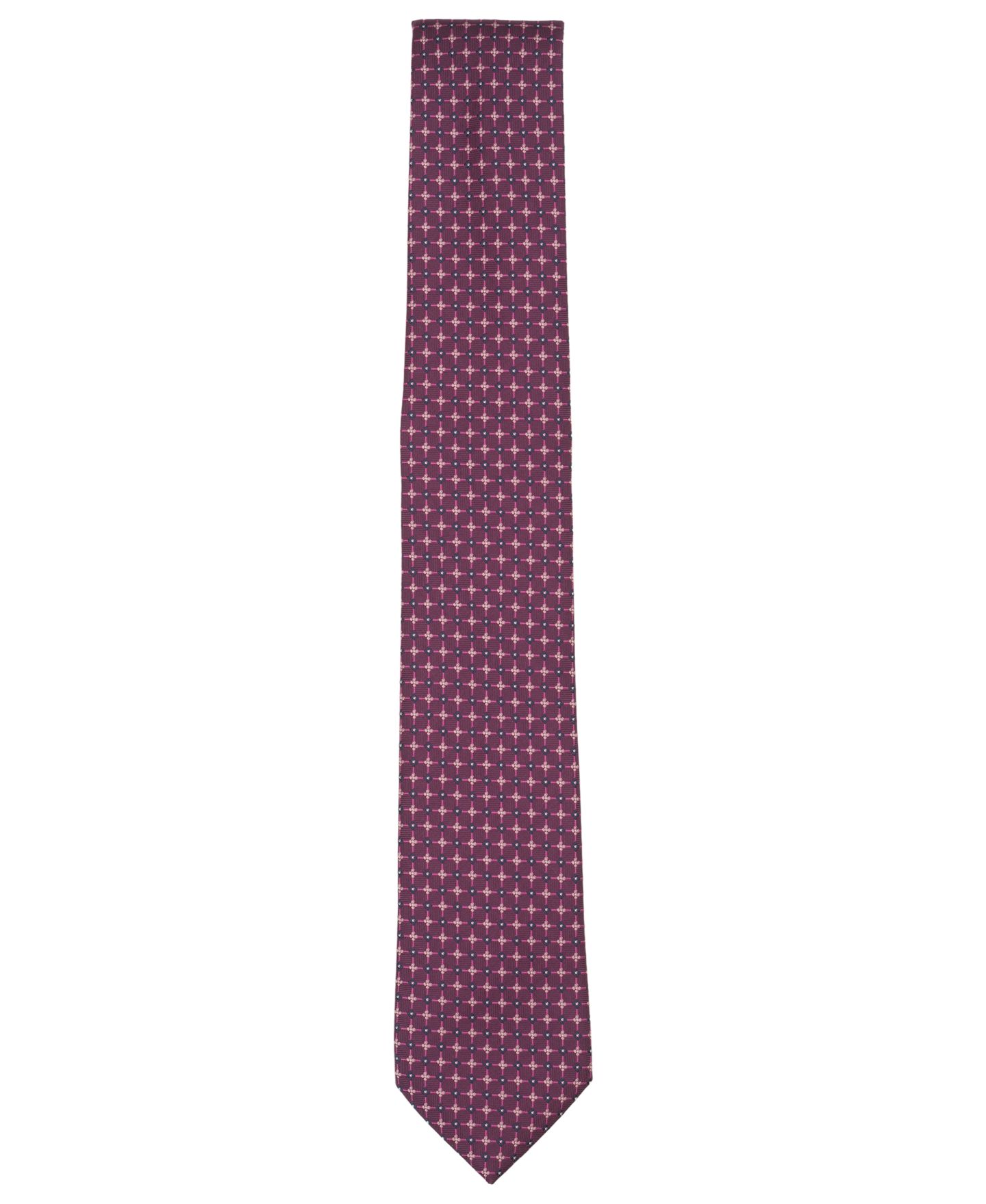 Мужские галстуки Bar III Geometric-Print Skinny Tie, цвет: Ягодный — фото 2