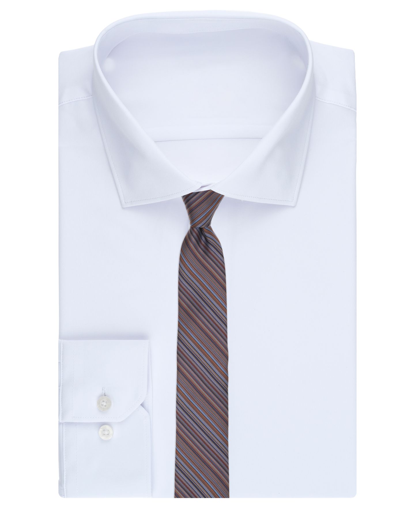 Мужские галстуки Bar III Striped Skinny Tie, цвет: Коричневый — фото 3