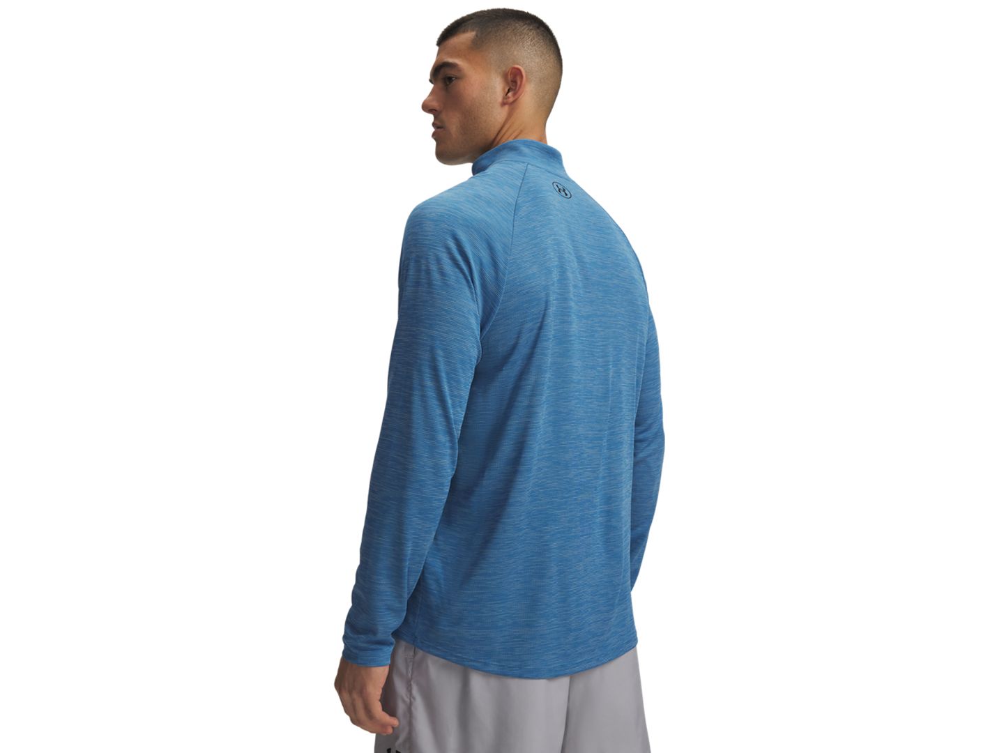 Мужские толстовки Under Armour UA Tech Space-Dyed Half-Zip Performance, цвет: Синий / Чёрный — фото 3