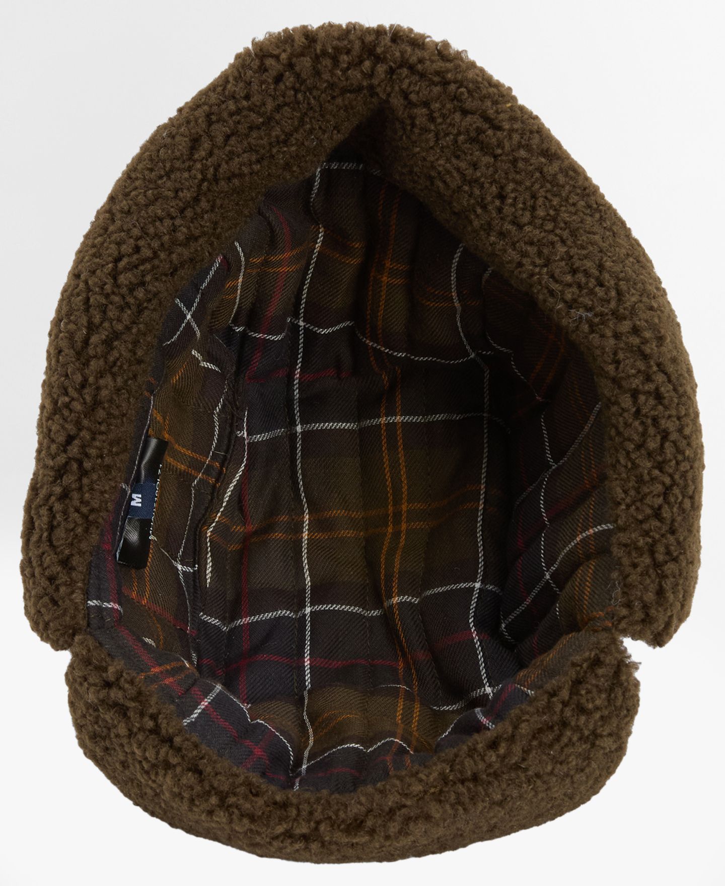 Мужской головной убор Barbour Waxed-Cotton Fleece-Lined Morar Trapper Hat, цвет: Оливковый — фото 5