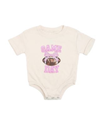 Baby Girls 0-24M Game Day Sequin Patch Short Sleeve Romper