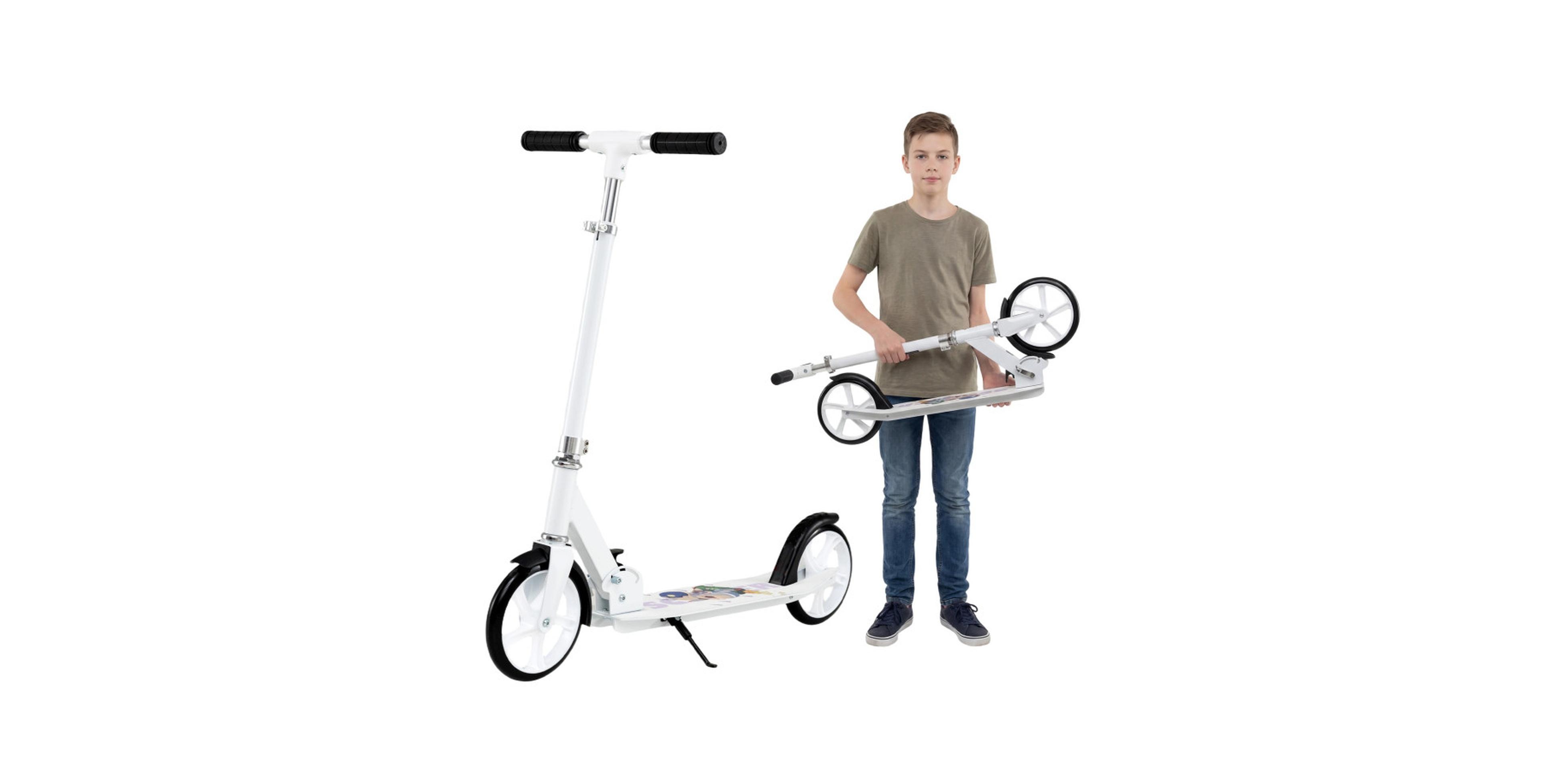 Sugift Folding Aluminum Kick Scooter with Adjustable Height, 220 lb Capacity, Ages 8+