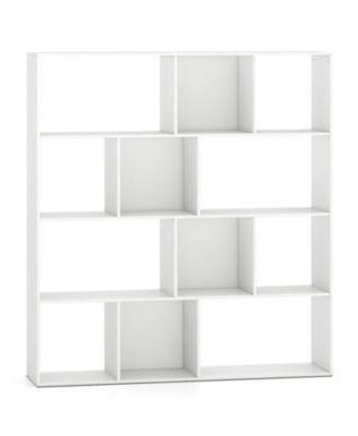 4-Tier with 12 Storage Compartments and Anti-Tipping Kits Open Bookcase