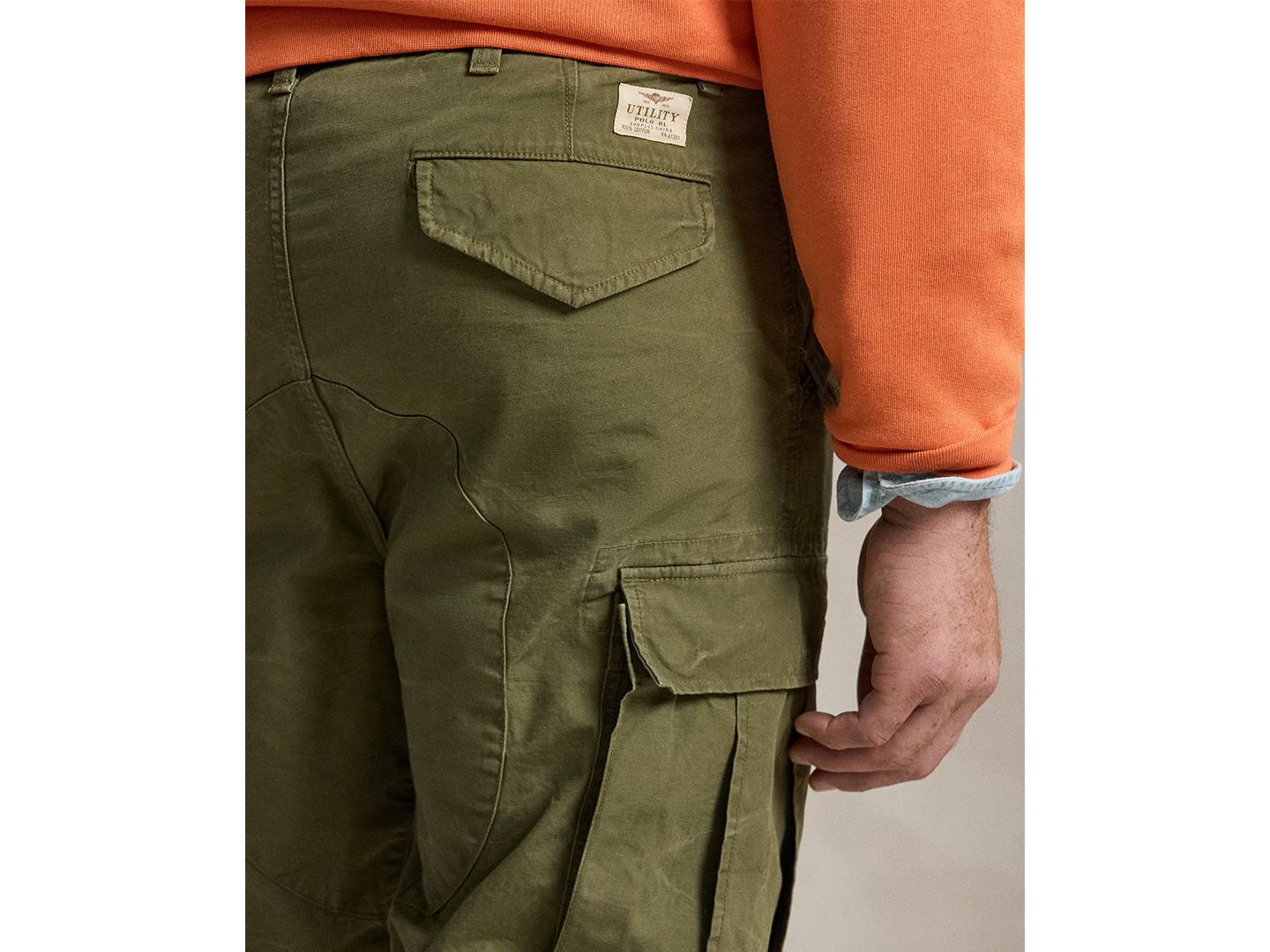 Мужские брюки-карго Polo Ralph Lauren из холста, цвет: Оливковый — фото 3